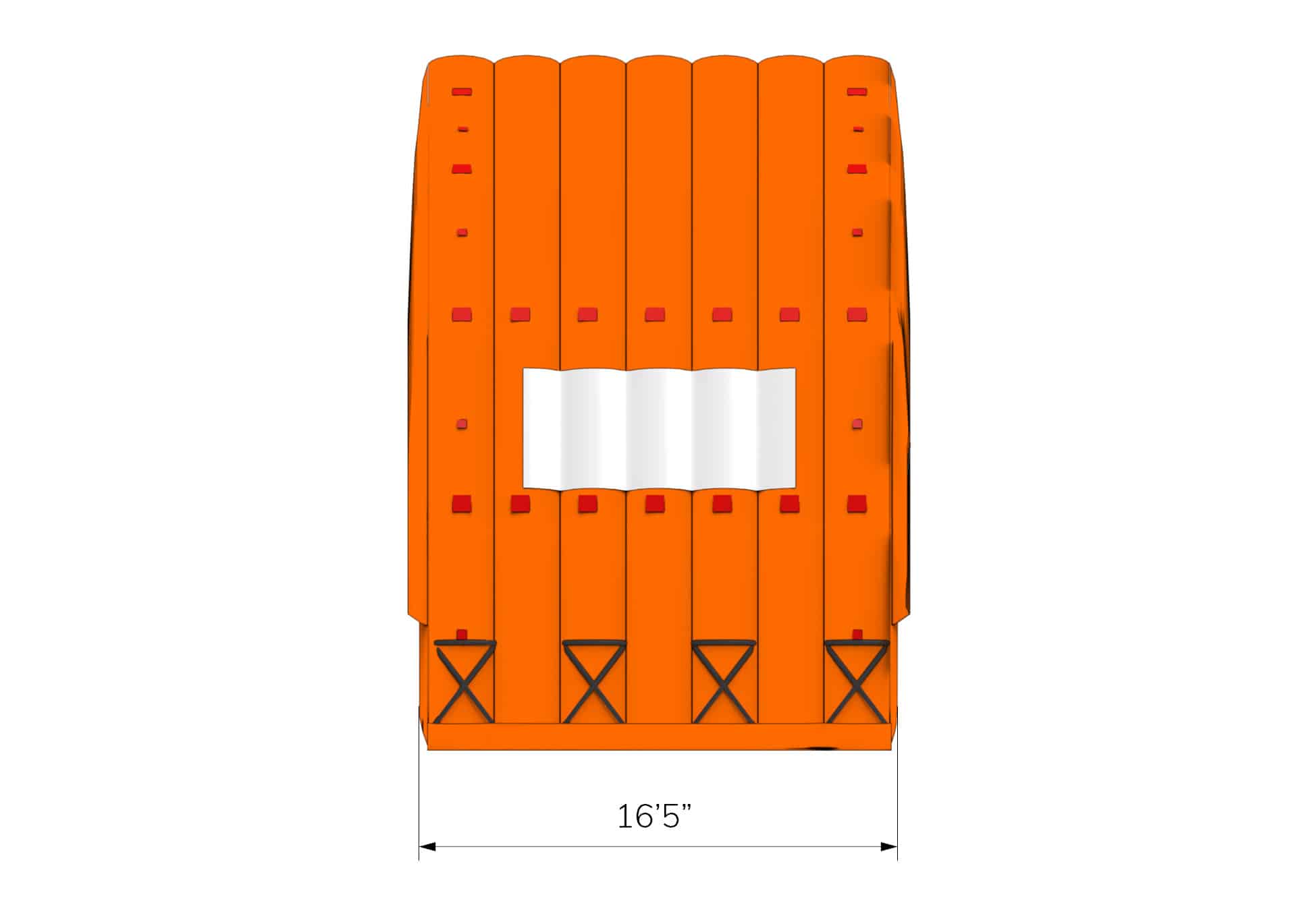 Side view of CA-14 Fast Tent showing dimensions in feet