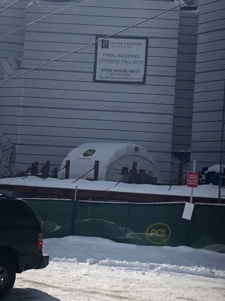 Njordair tent at the PCL construction site in Breckenridge