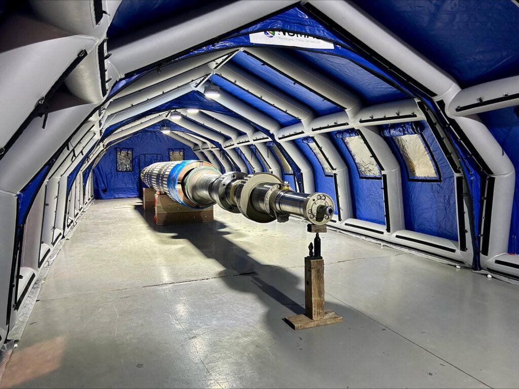 Turbine rotor housed in the clean, temperature-controlled Njordair enclosure